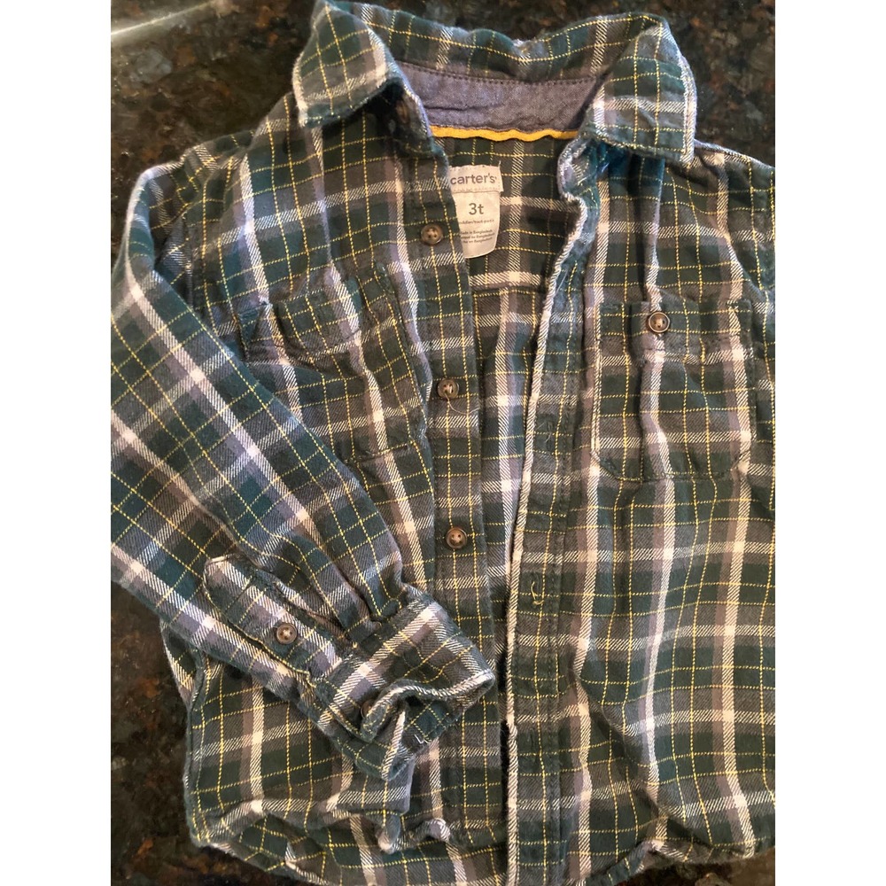 Carter's Plaid button Long-sleeved shirt (3T)